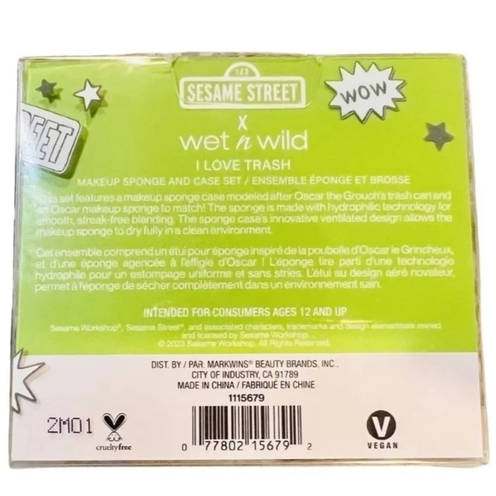 Wet N Wild Sesame Street Cookie Monster Oscar The Grouch Cosmetics Make Up Tools